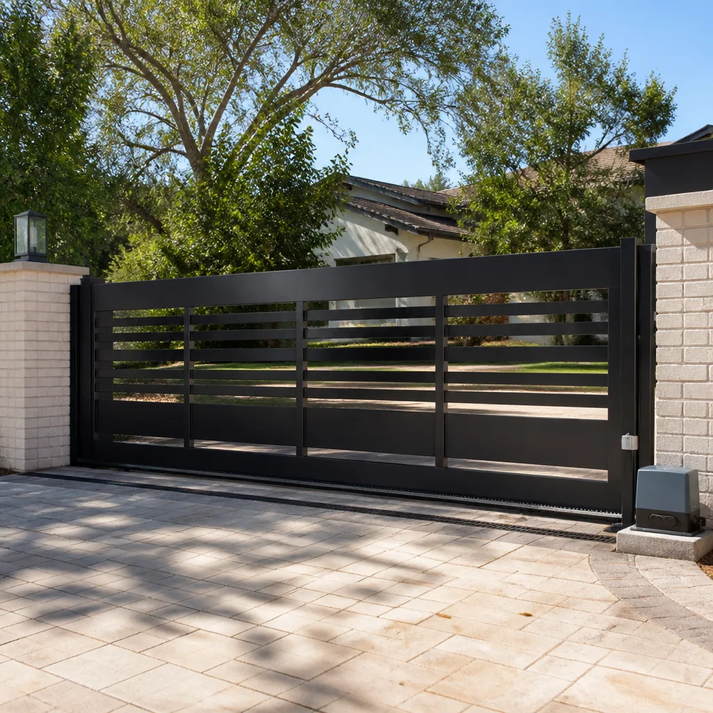 Sliding driveway gates